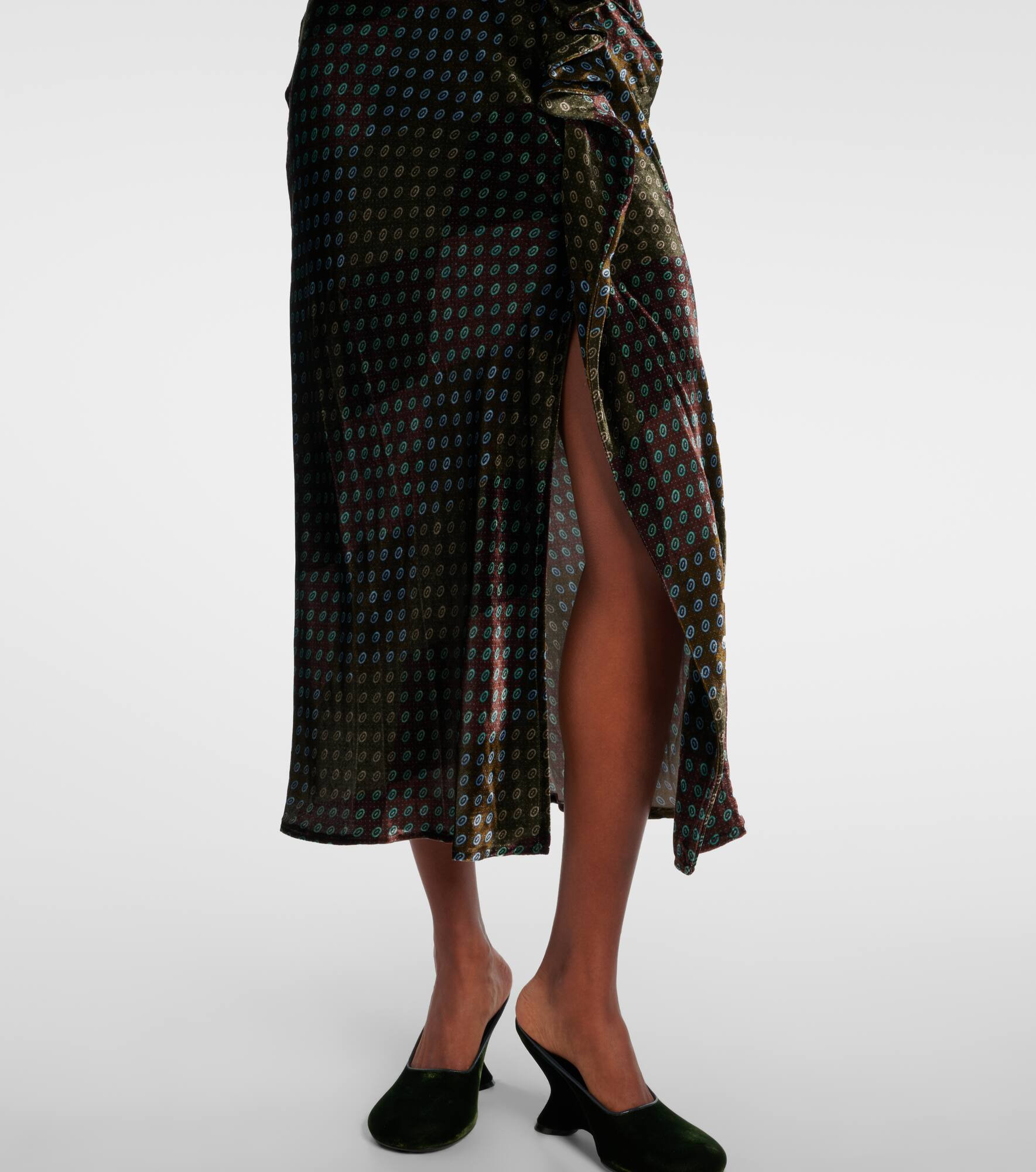 Asymmetric printed gown - 5