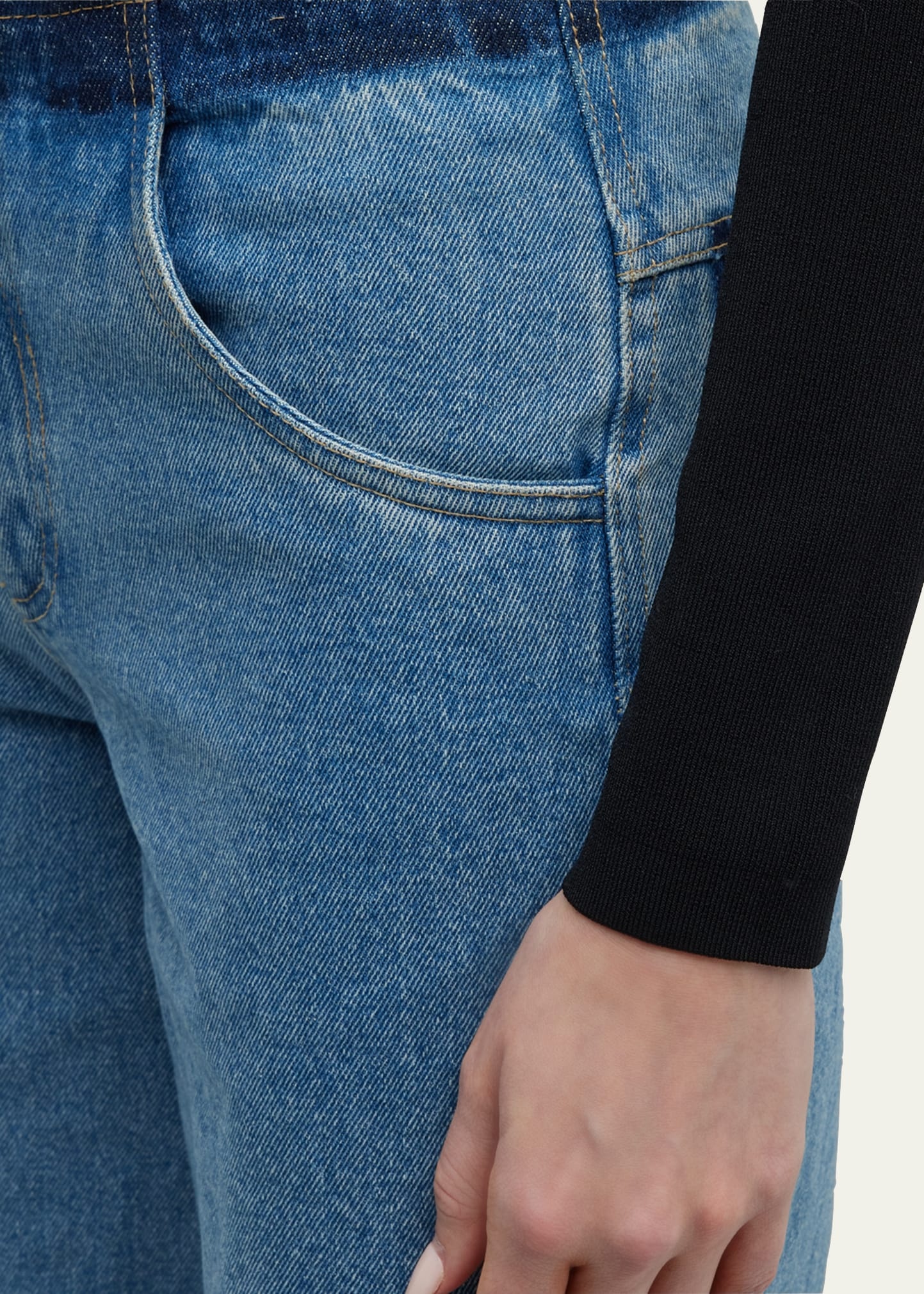 Deconstructed Denim Straight-Leg Jeans - 5