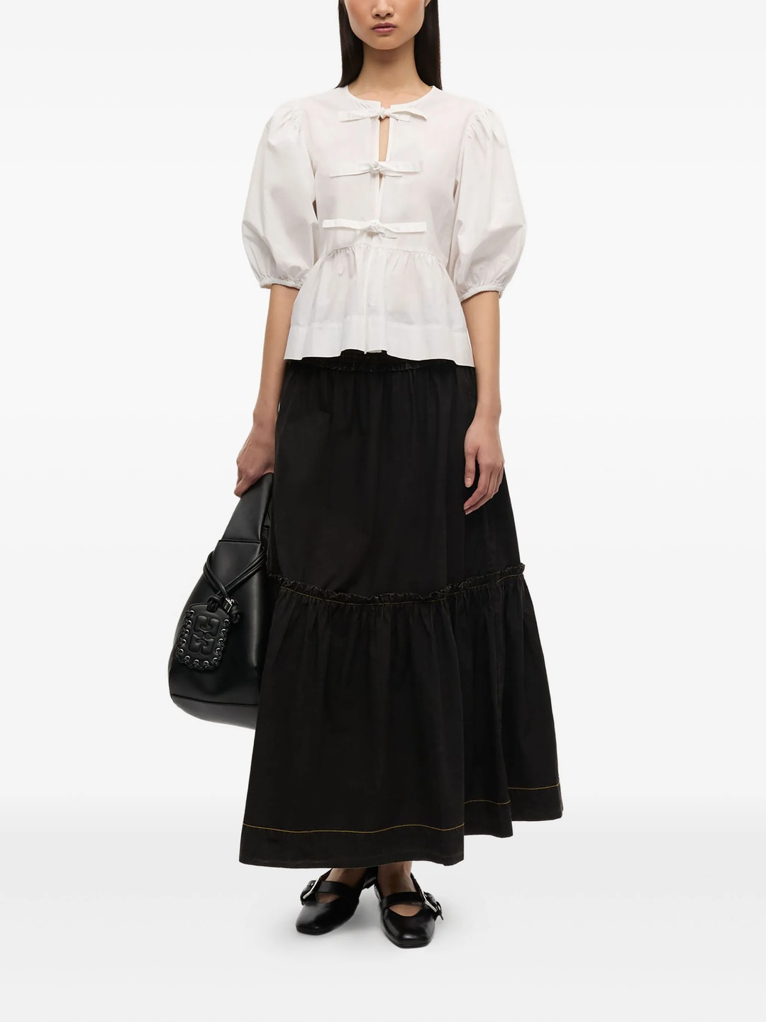 Garment Dyed Cotton Smock Maxi Skirt - 2