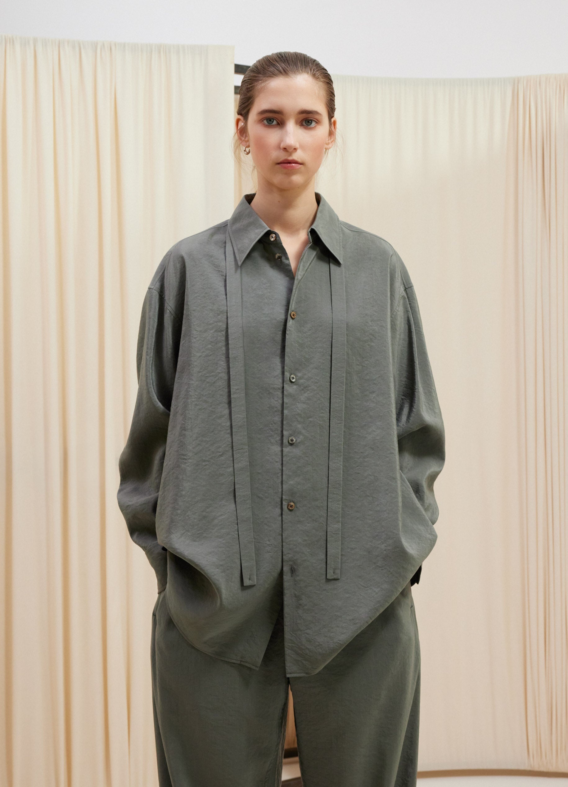 LONG SHIRT WITH TIE - 2