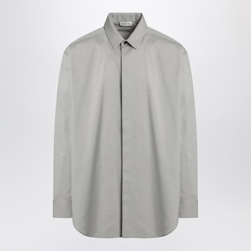 Fear Of God Grey Dove Grey Mélange Cotton Shirt Men - 1