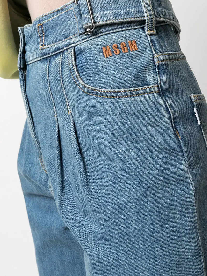 pleat-detail straight-leg jeans 5