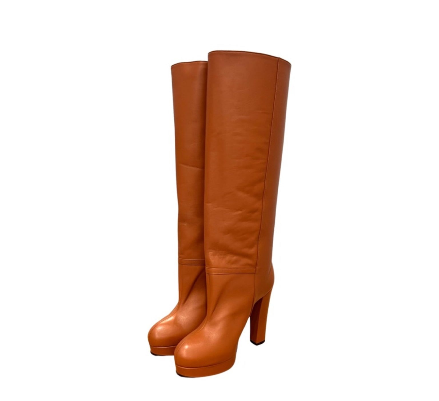 Gucci Ribbed Leather Platform Knee Boots - 5