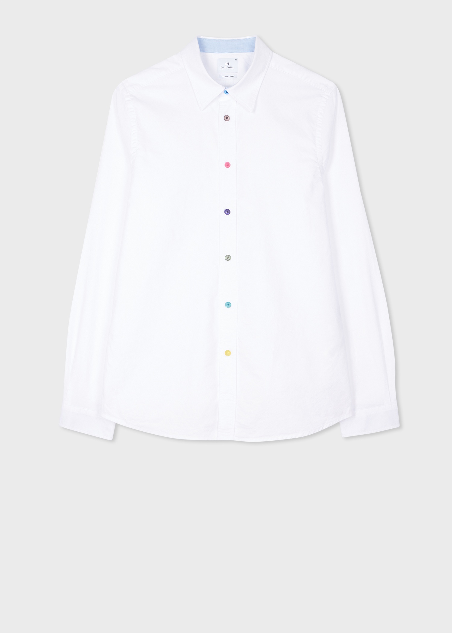 Tailored-Fit White Organic-Cotton Multicolour Button Oxford Shirt - 1