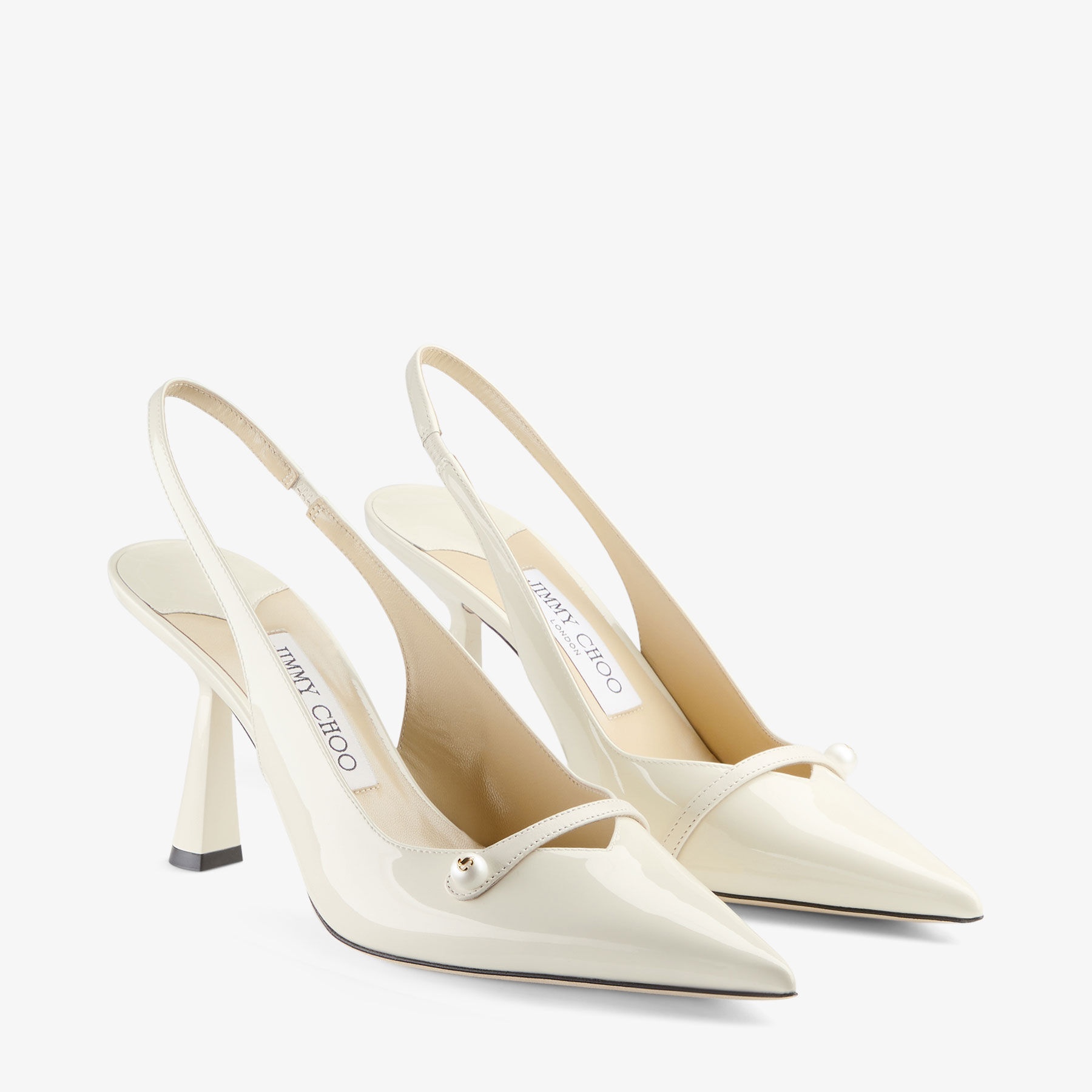 Amita 85
Latte Patent Leather Slingbacks - 2