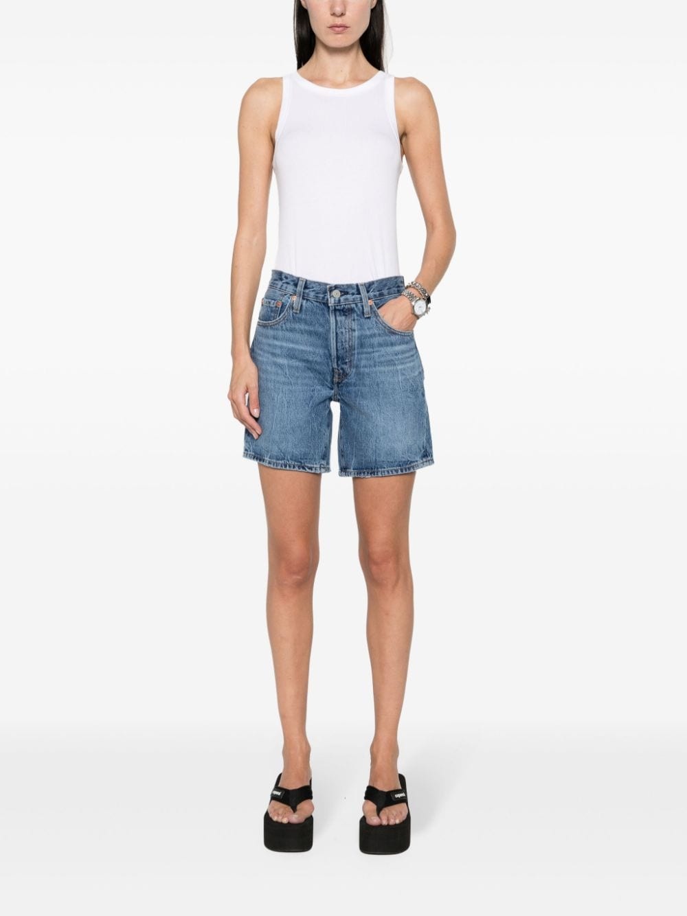 501 cotton denim shorts - 2