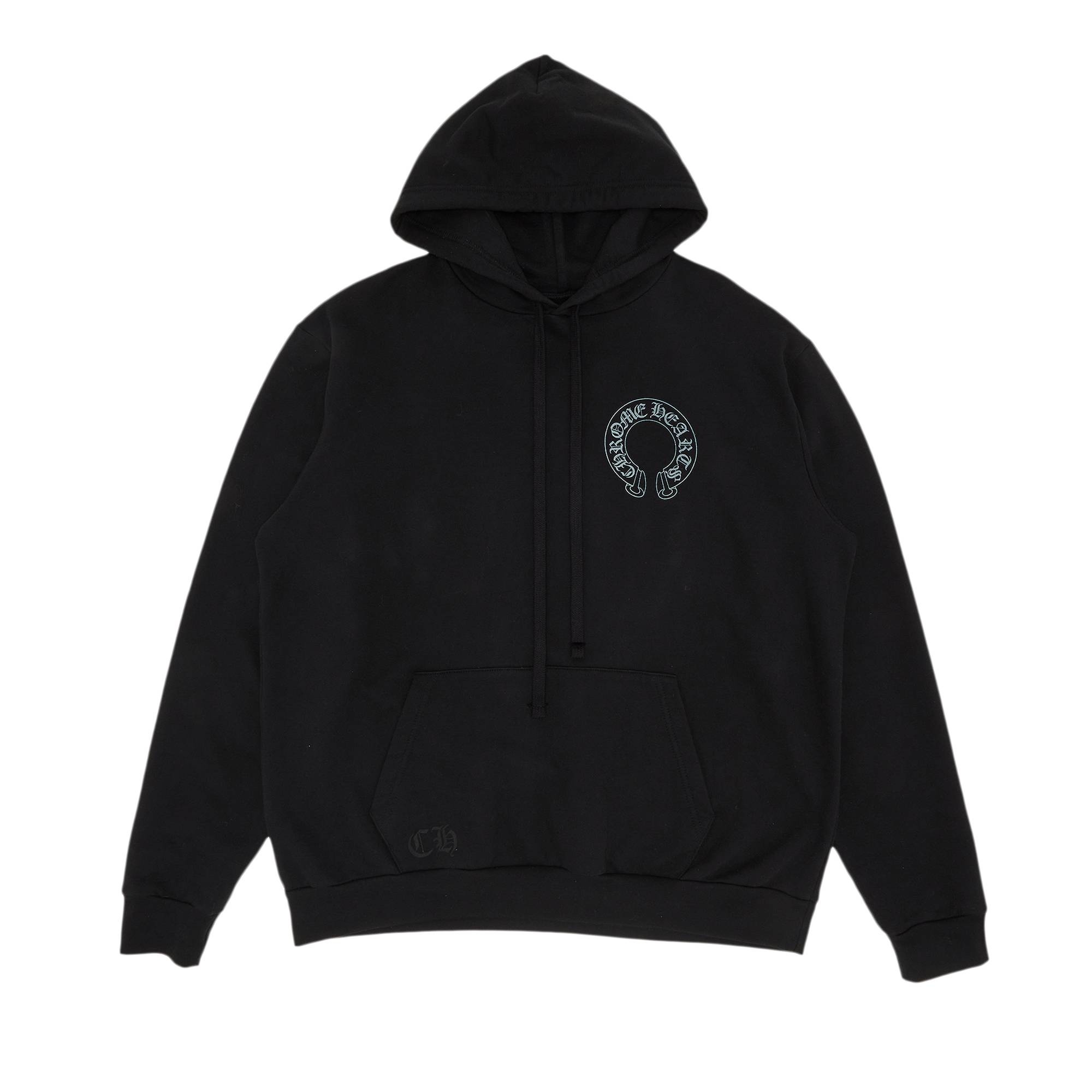 Chrome Hearts Horseshoe Floral Sleeve Hoodie 'Black/Grey' - 1
