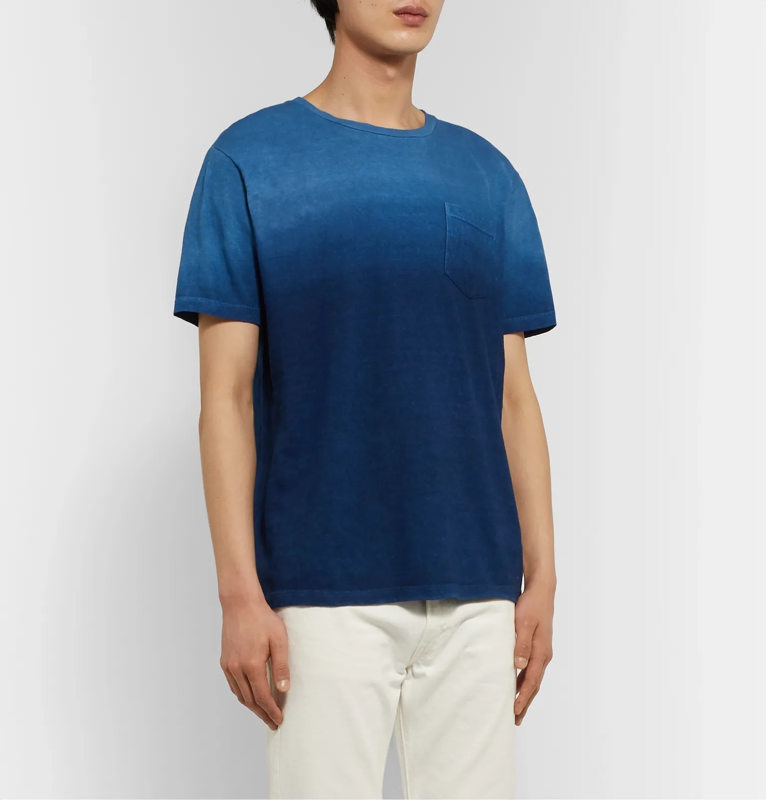 Indigo-Dyed Printed Slub Cotton-Jersey T-Shirt - 3