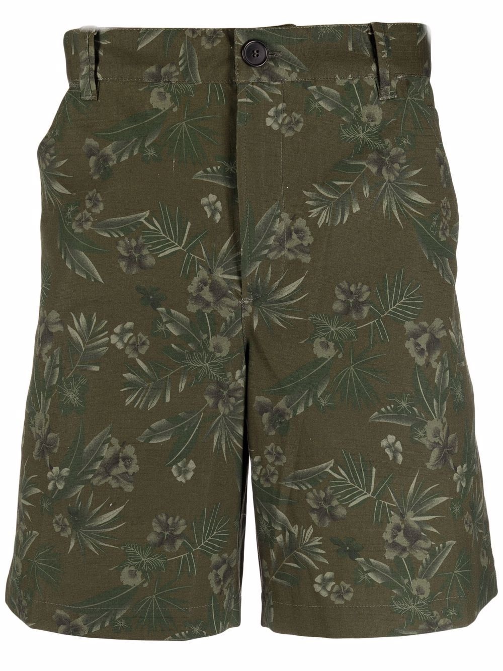 floral-print cotton Bermuda shorts - 1