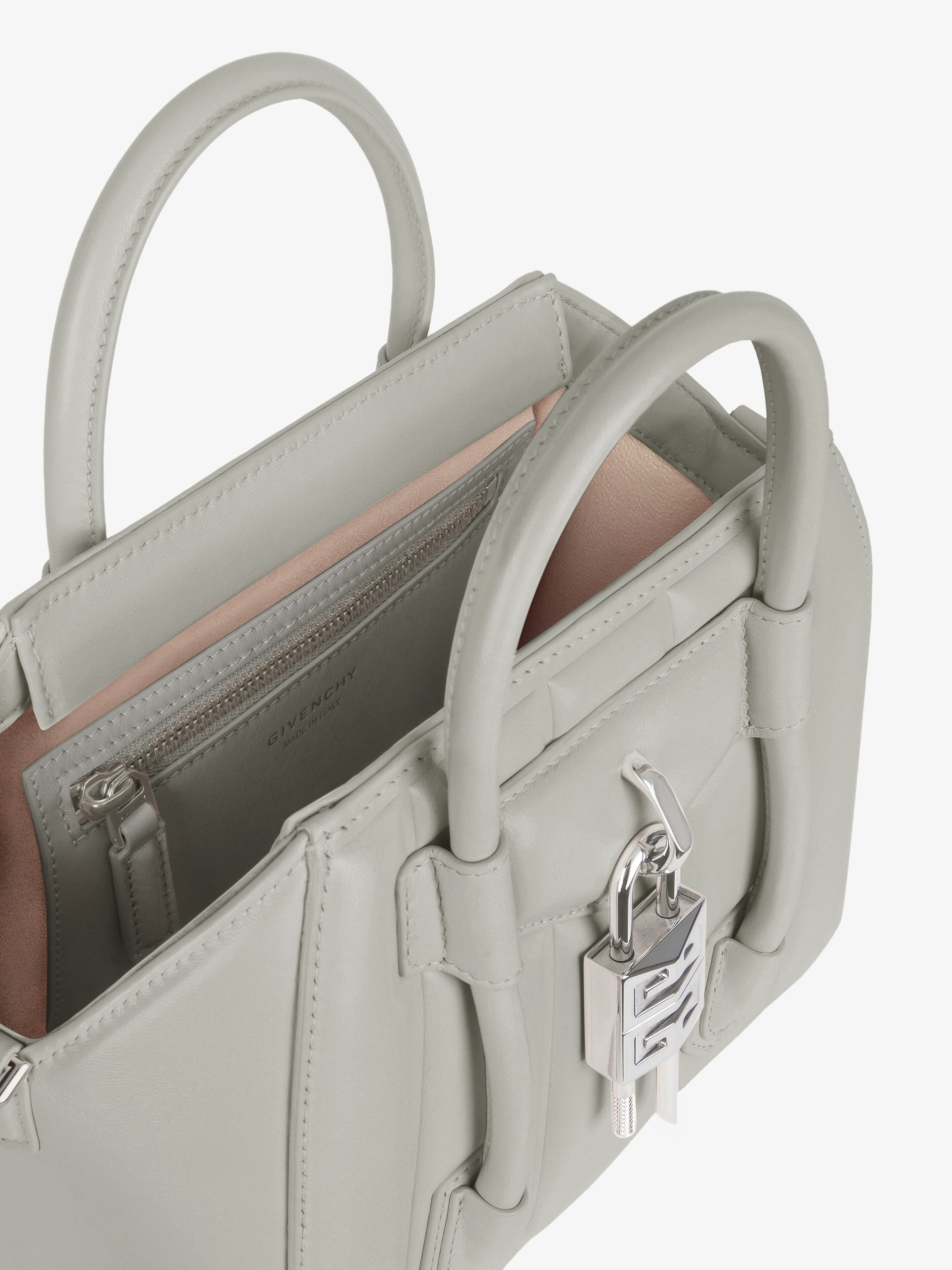 MINI ANTIGONA LOCK BAG IN BOX LEATHER - 4