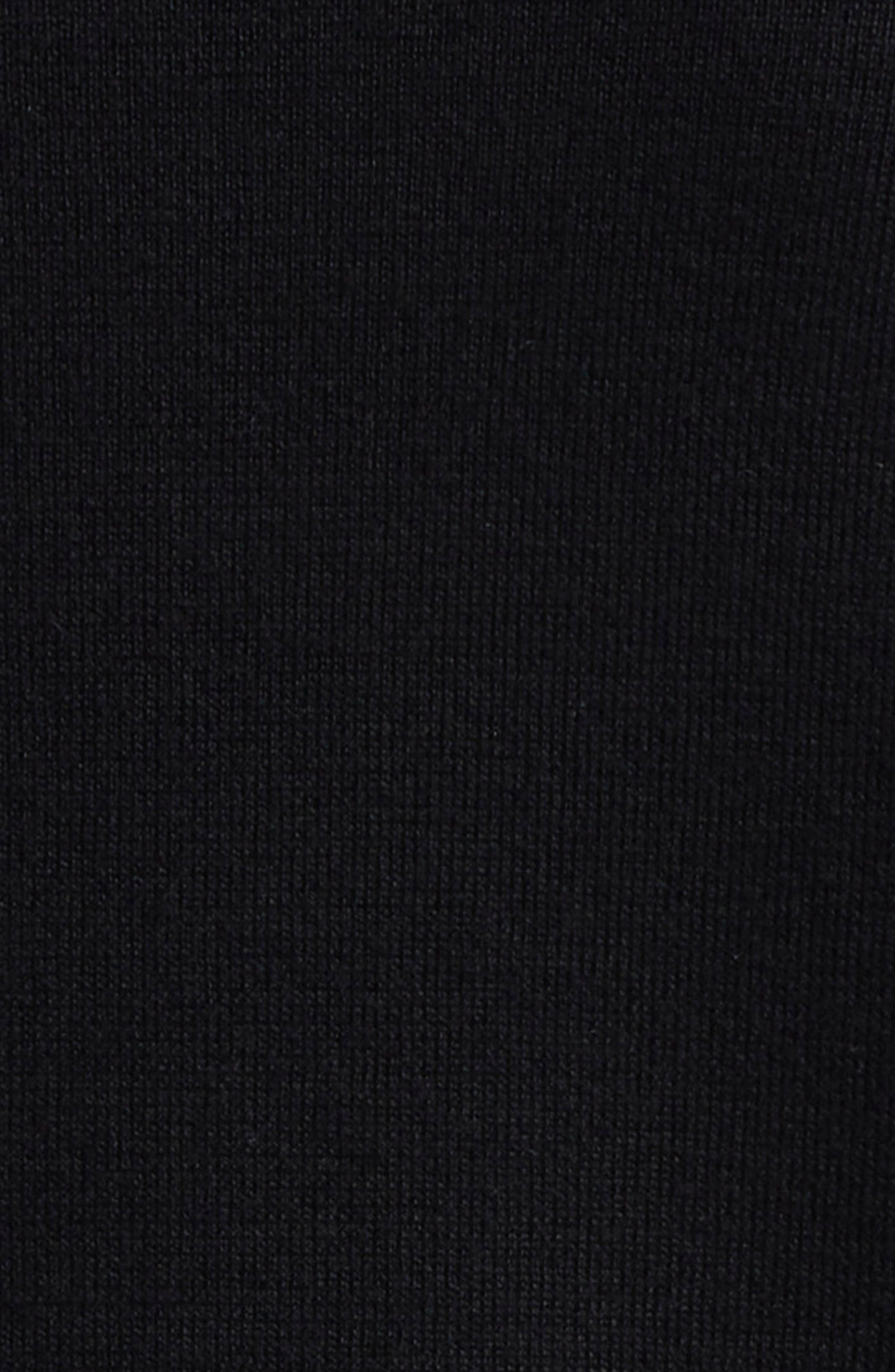 Moncler Mixed Media Quilt Front Wool Cardigan in Black/black at Nordstrom - 5