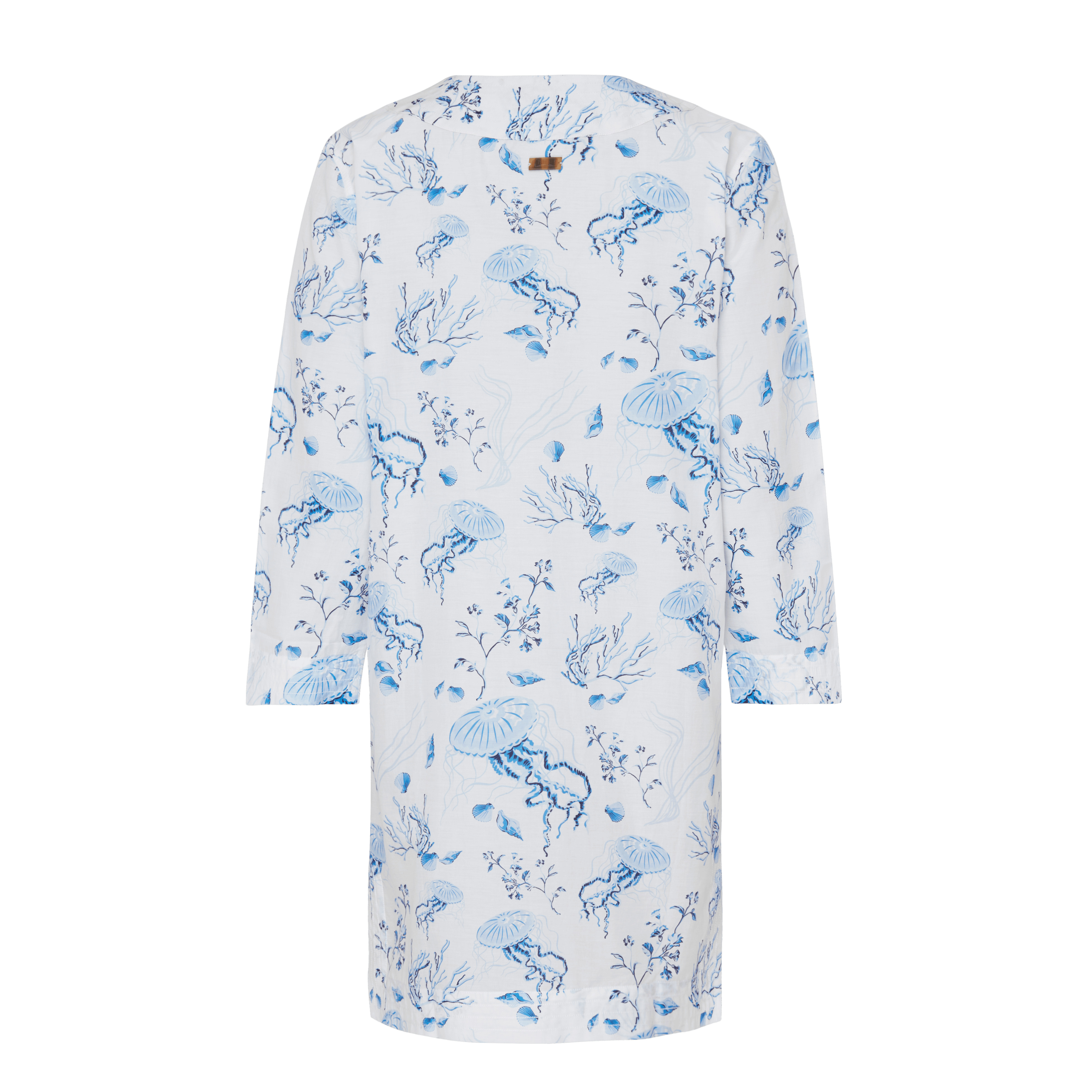 Women Cotton and Silk Kaftan Medusa and Shells - 2