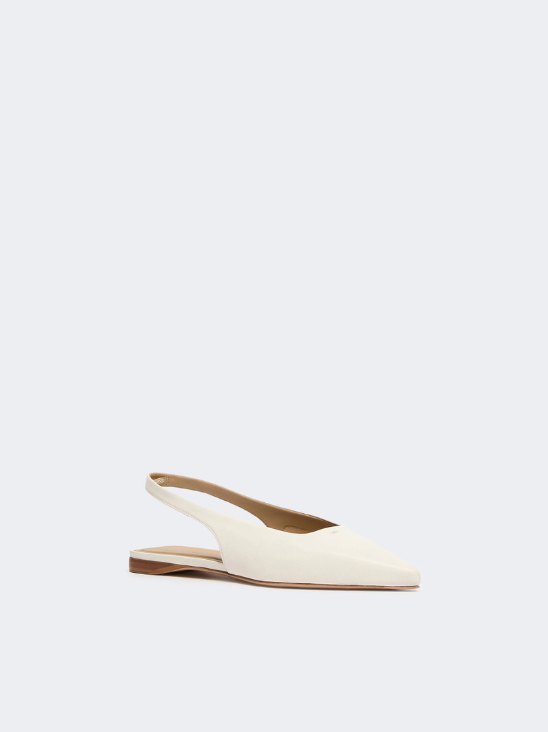 Max Mara MANNA Nappa leather flat slingbacks - IVORY outlook