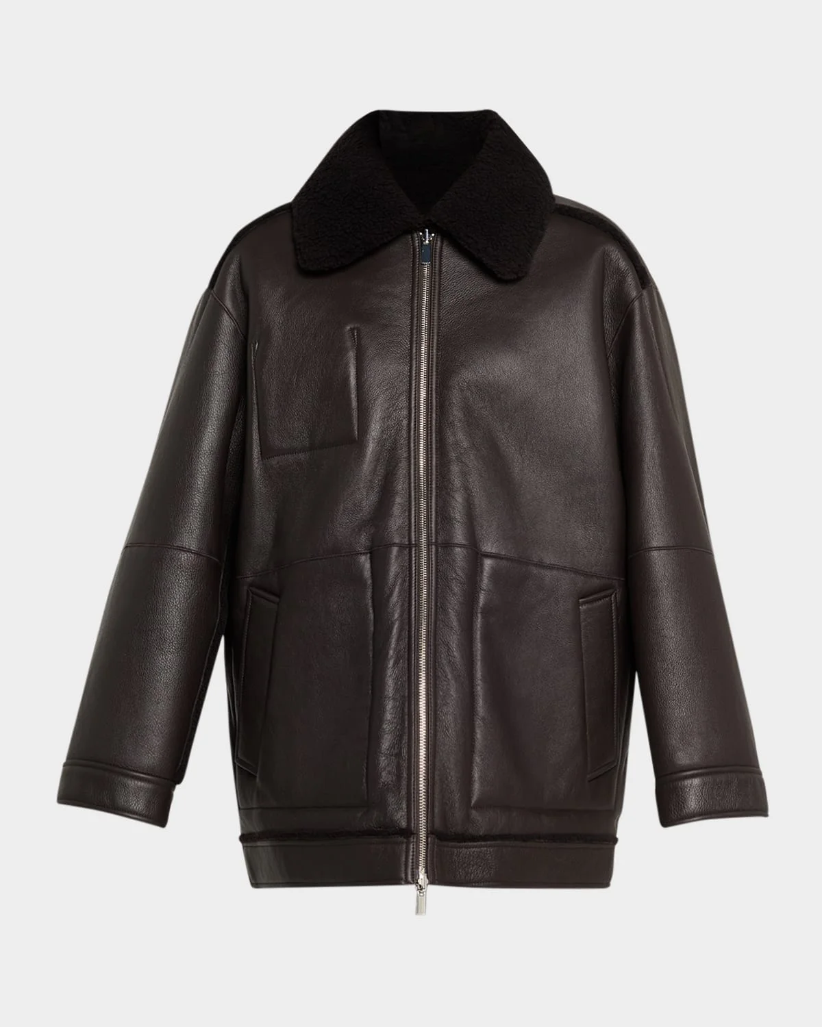 Reversible Shearling Cocoon Coat - 1