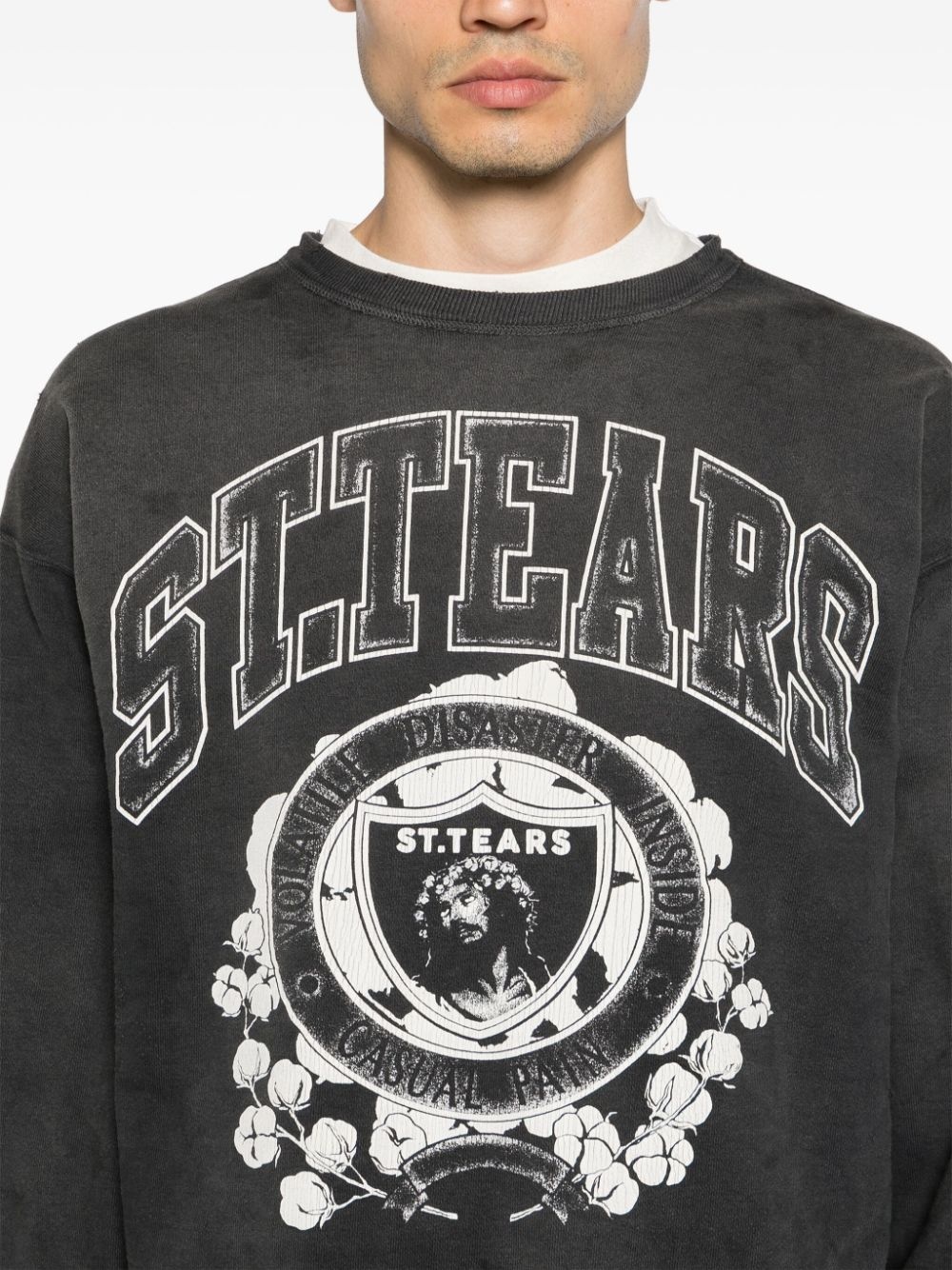 logo-print cotton sweatshirt - 5