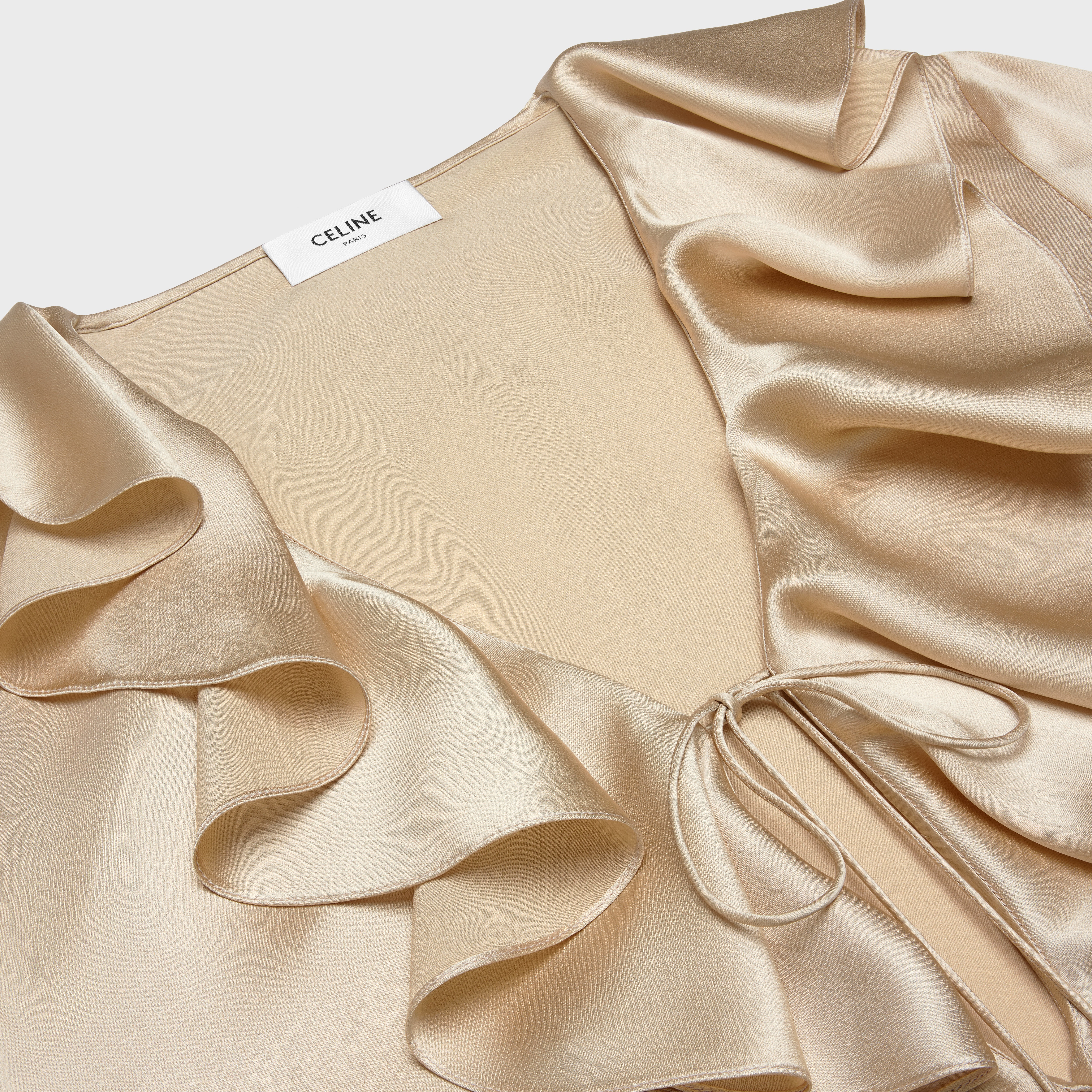Blouse with jabot in satin crepe - 3