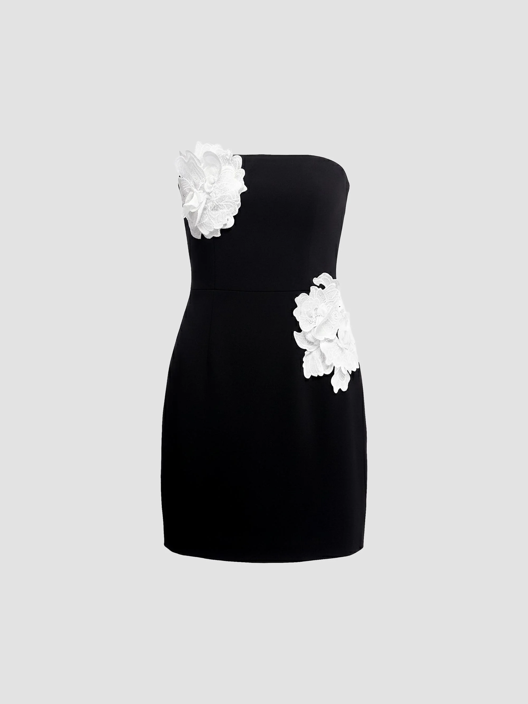 Women's Camilla Floral Minidress - Black White - 1