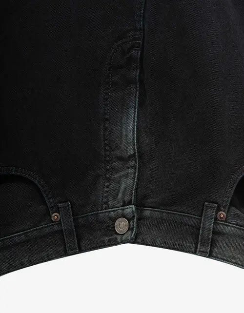 Balenciaga Black Deconstructed Denim Jacket - 5