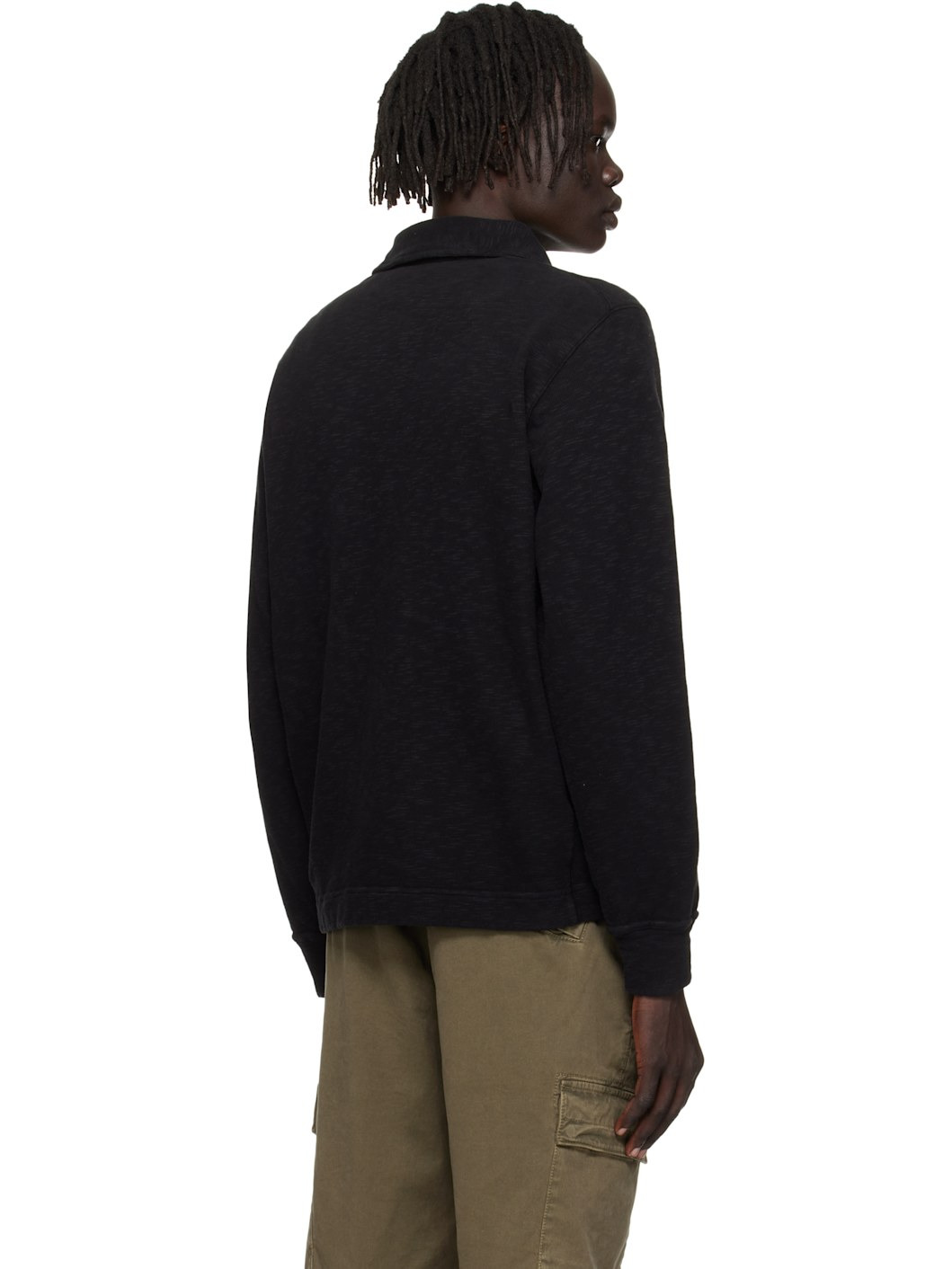 Black 6100054 Vanisé Brushed Heavy Cotton Jersey Polo - 3