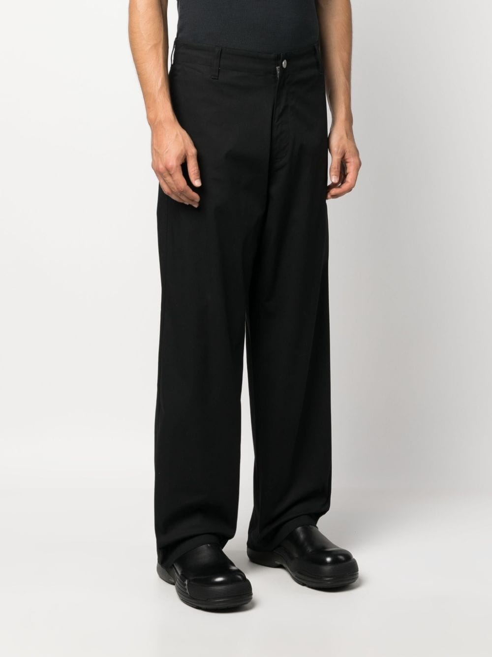 wide-leg cotton trousers - 3