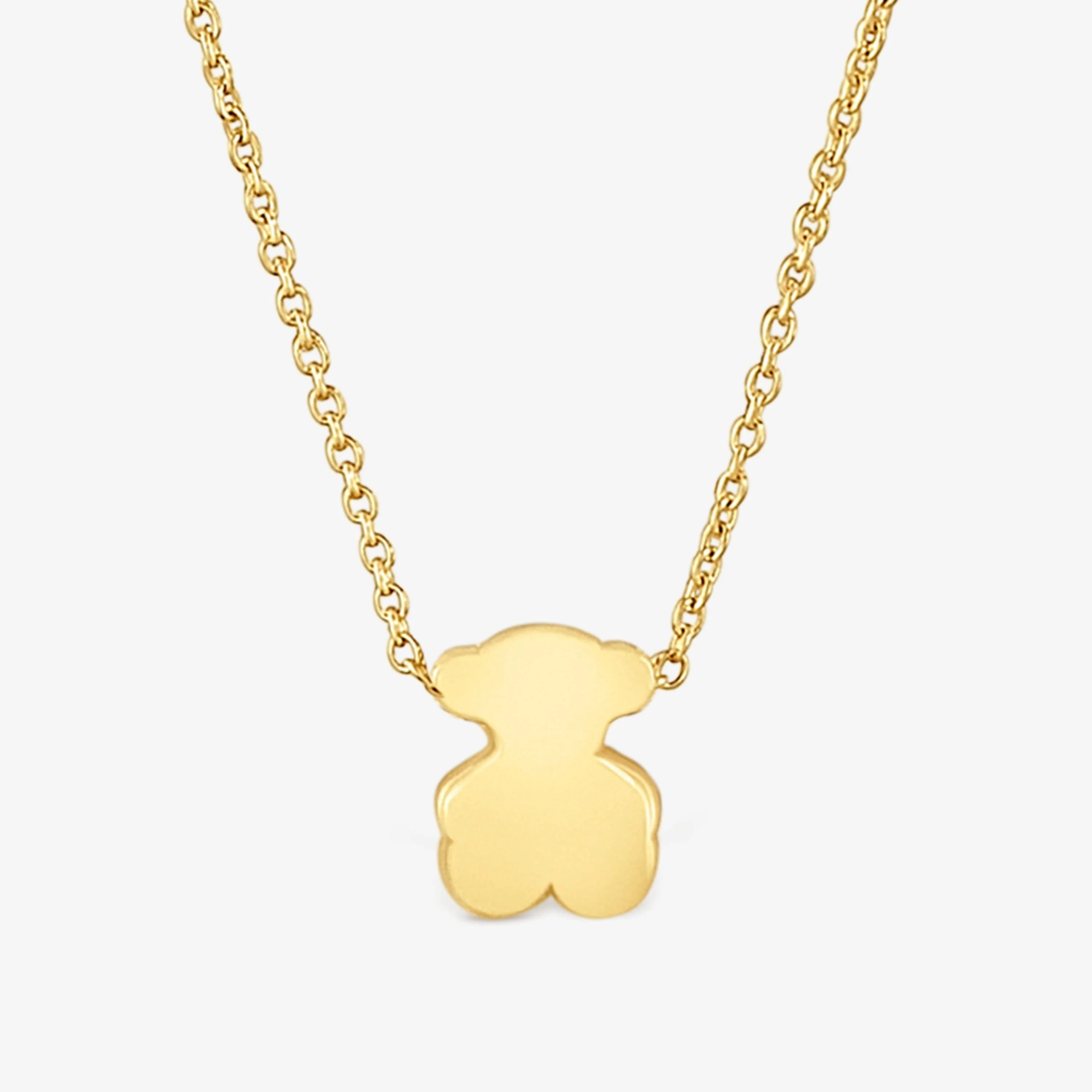 Short 18K solid gold Necklace with 6 mm bear motif Sweet Dolls - 1