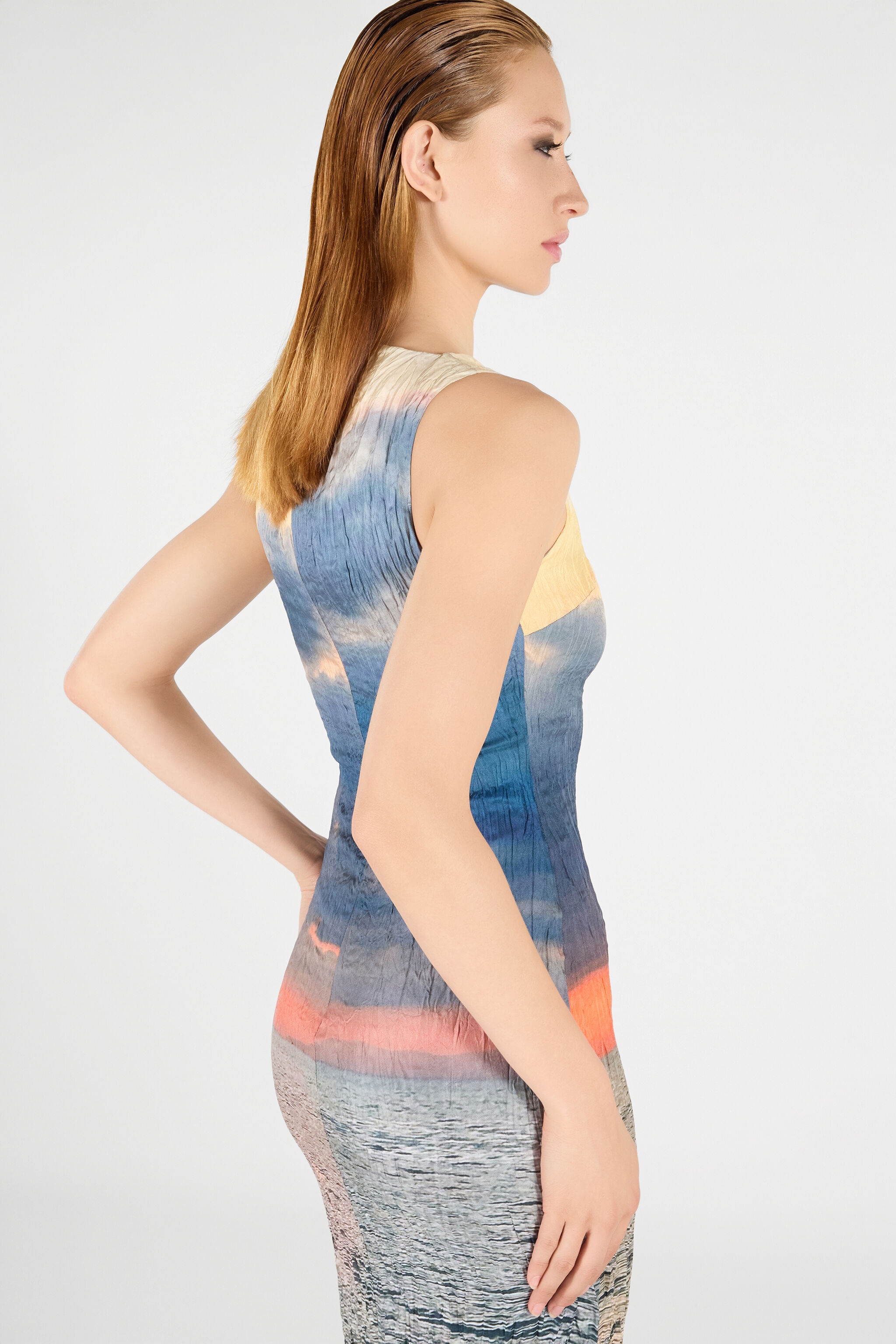 Sunrise Print Long Dress - 7