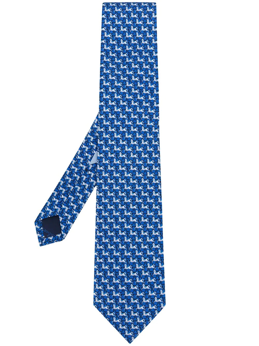 horse print silk tie - 1