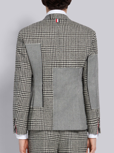 Thom Browne Black and White Shetland Wool Prince of Wales Collage Classic Jacket outlook