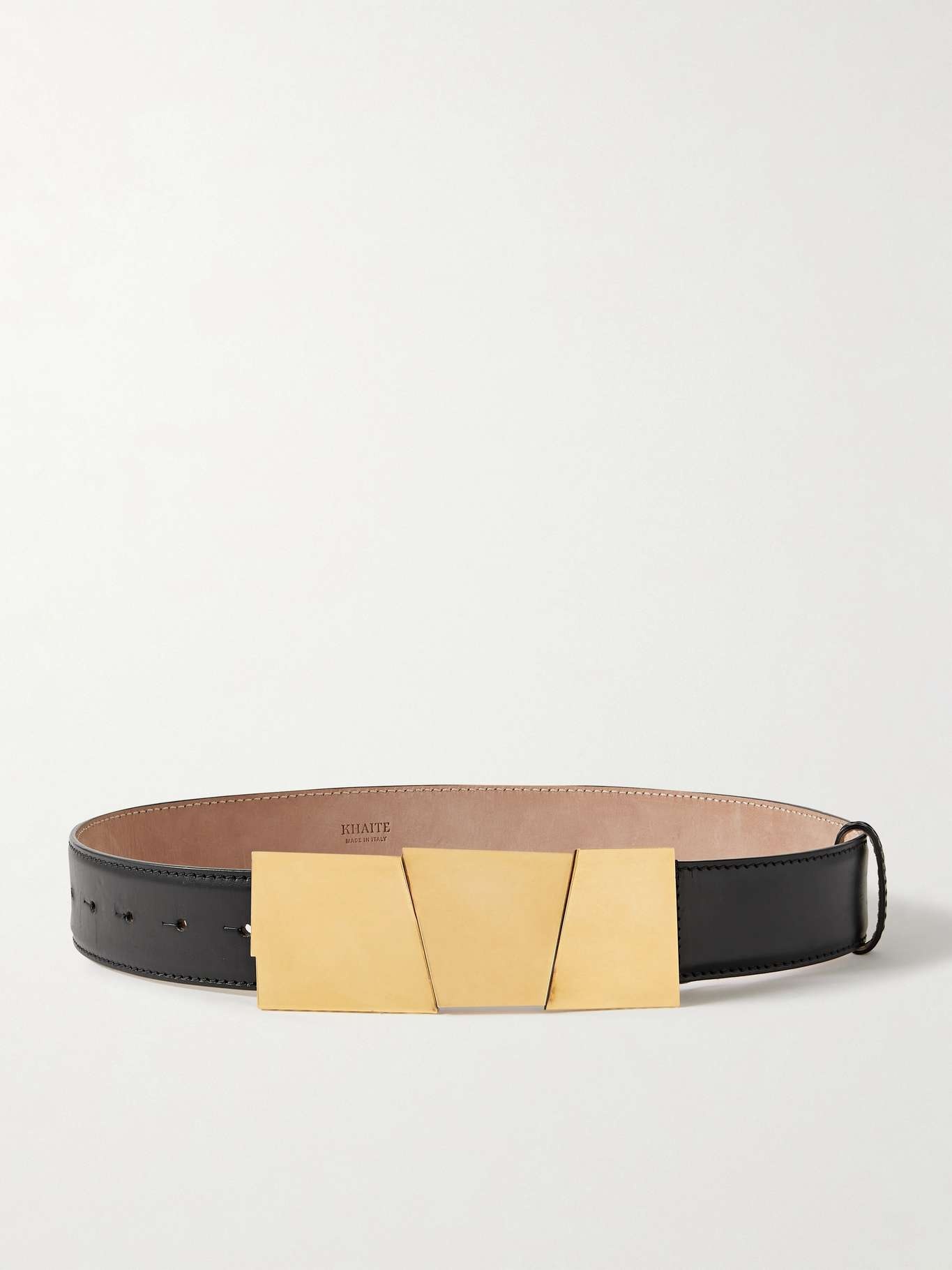 Axel gold-tone and leather belt - 1