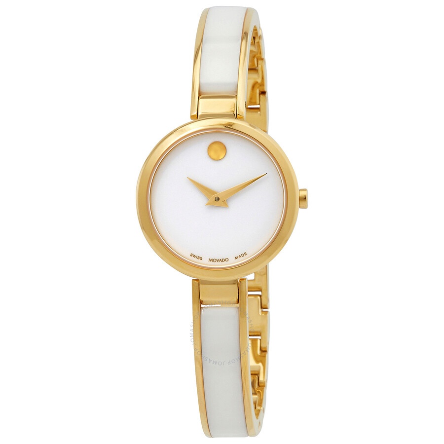 Movado - Movado Moda Quartz White Dial Ladies Watch 0607715 - 1