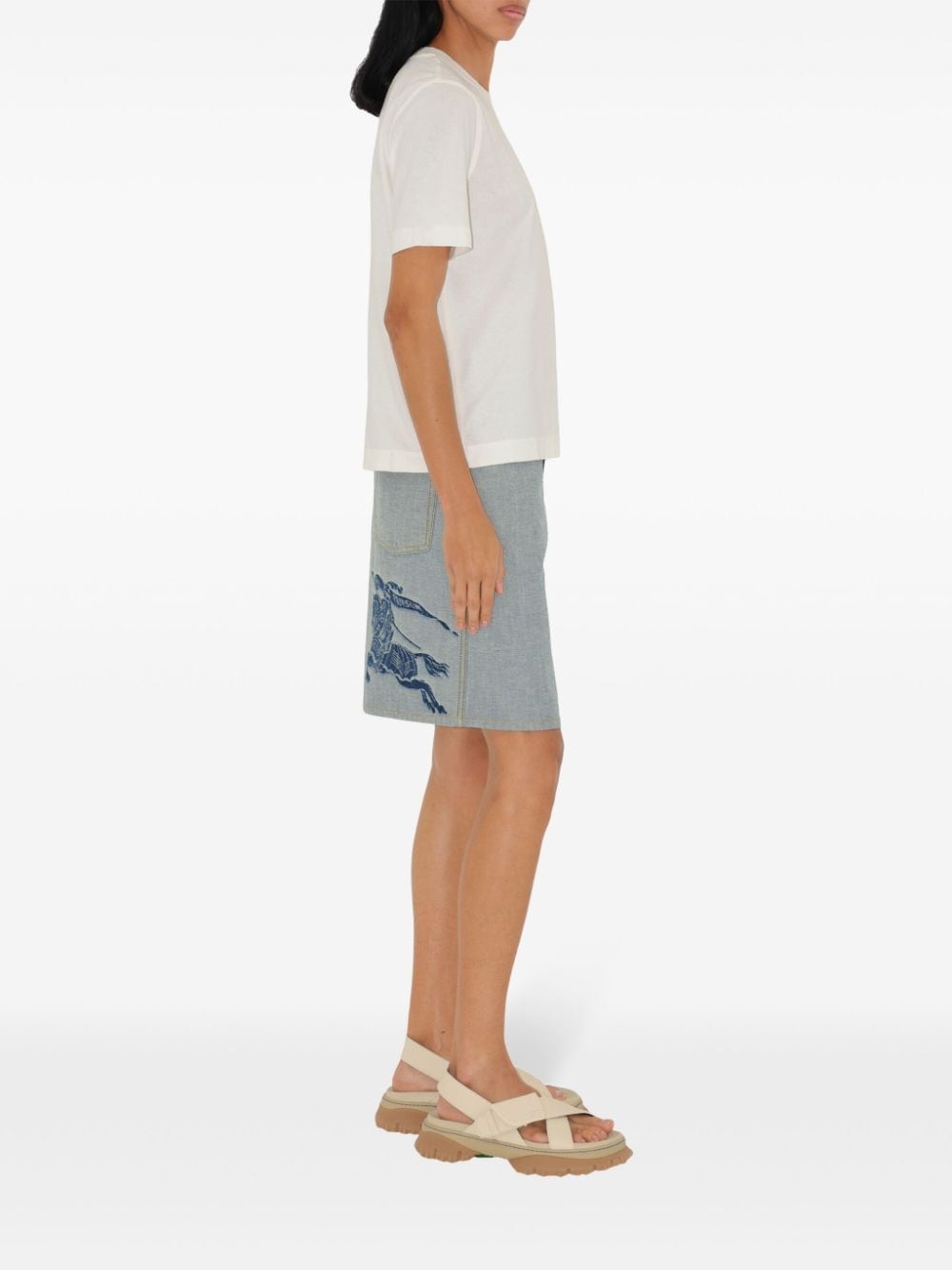 logo-embroidered cotton T-shirt - 3