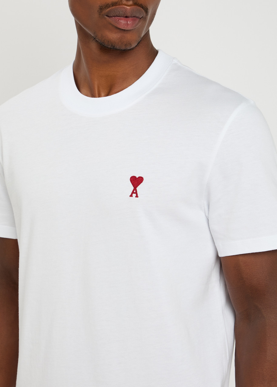Ami Paris Logo-embroidered Cotton T-shirt - 5