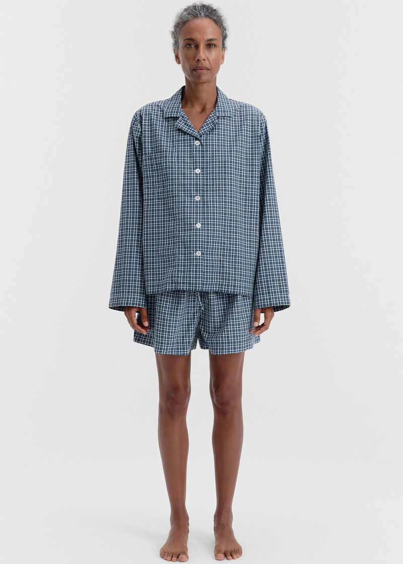 TEKLA Tekla Fine Twill Long-Sleeved Shirt - Lanegan Checks outlook