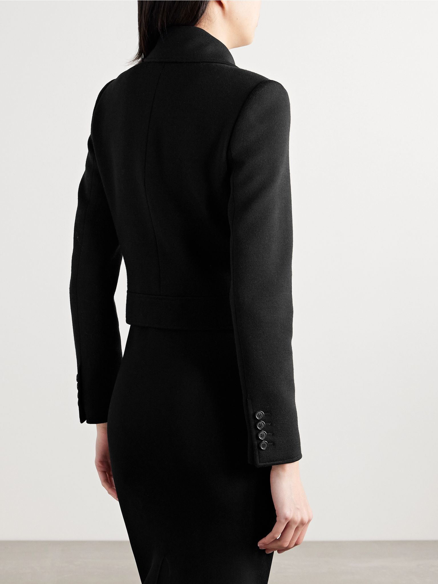 Cropped wool-blend jacket Black - 4
