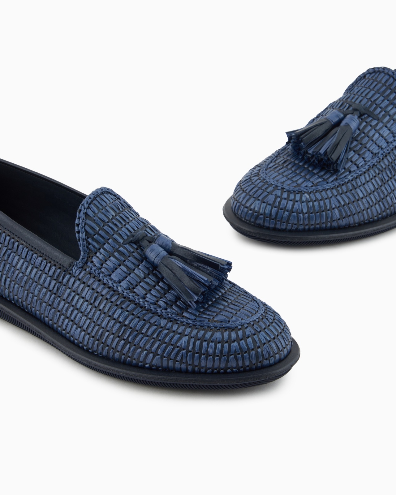 BRAIDED RAFFIA LOAFERS WITH TASSELS - 5