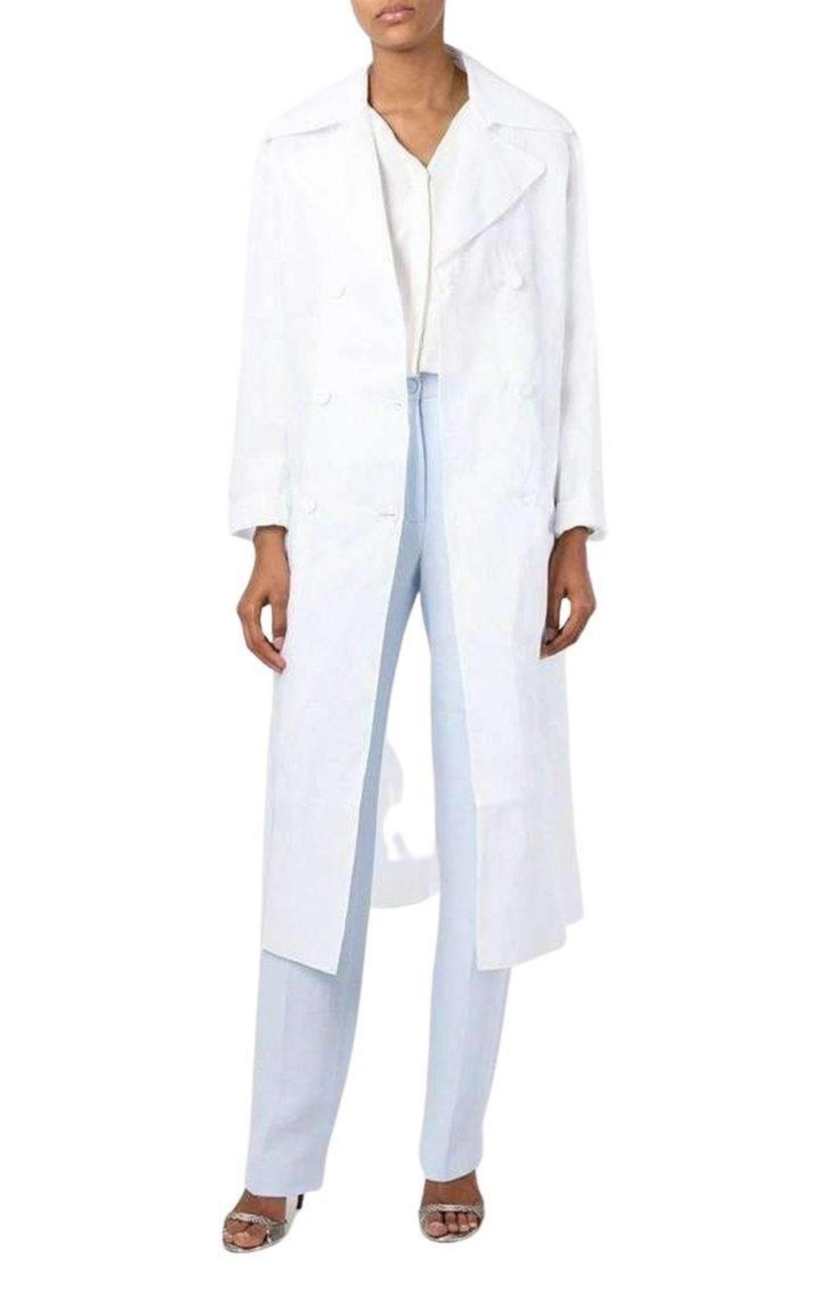 Cotton Organza Mesh Double Breasted Overcoat - 2