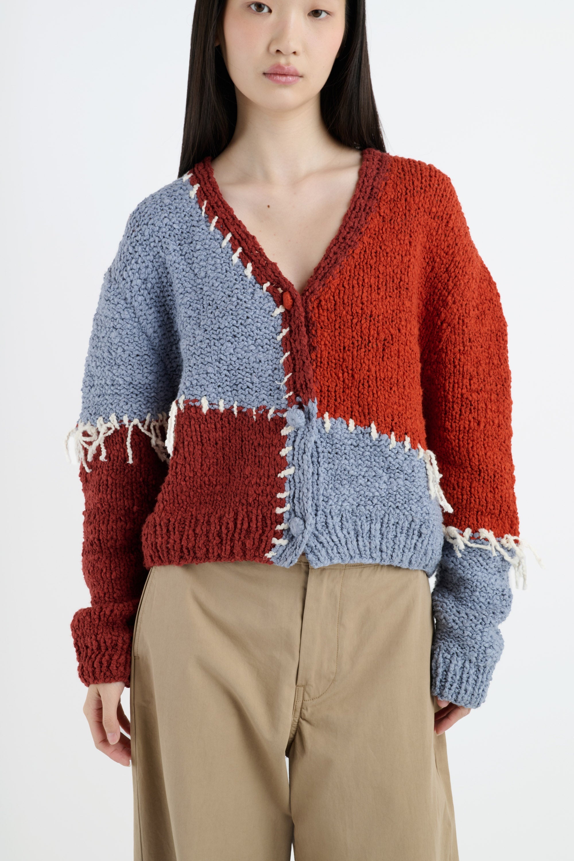 PATCHWORK BOUCLE CARDIGAN - 3