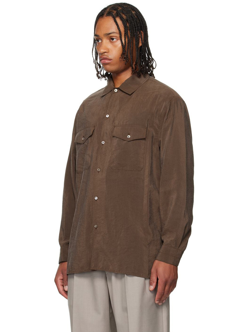 Lemaire Brown Convertible Collar Shirt outlook