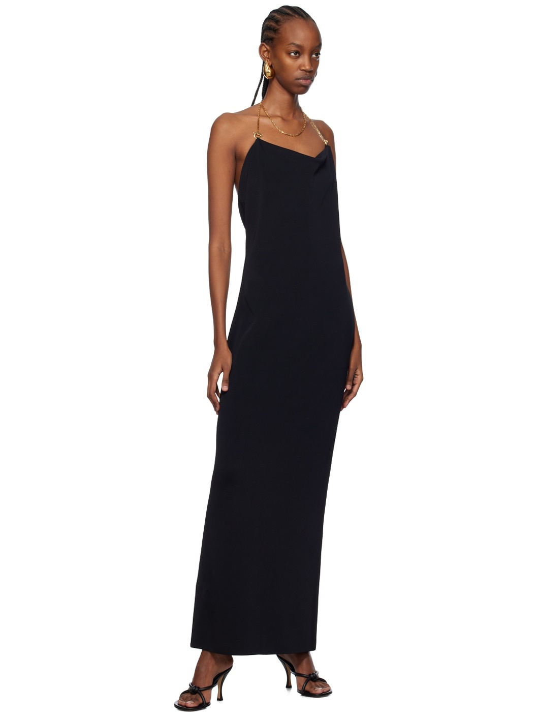 Black Chain Midi Dress - 4