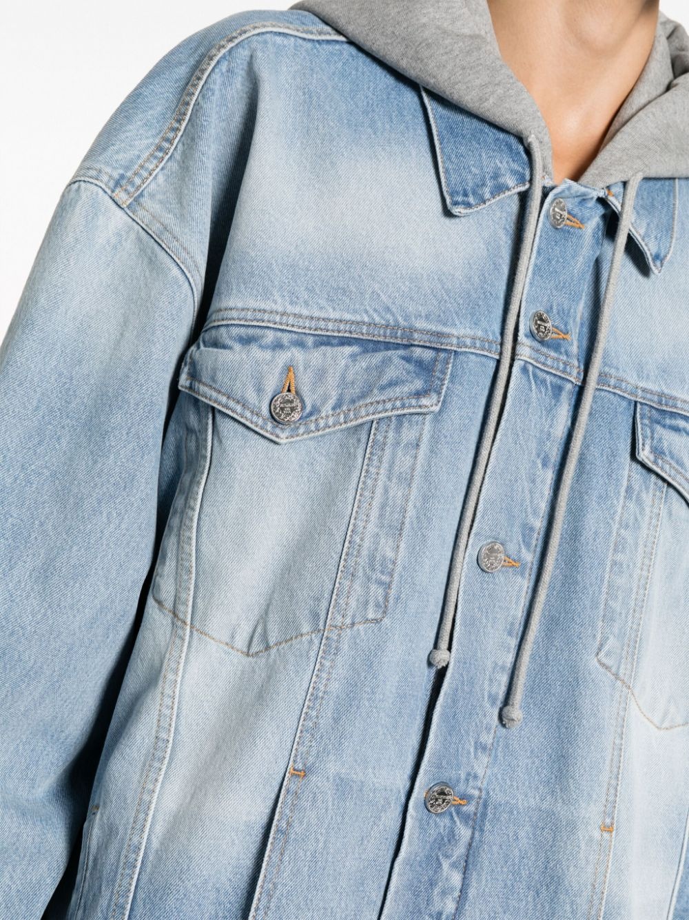 oversized hooded denim jacket - 6