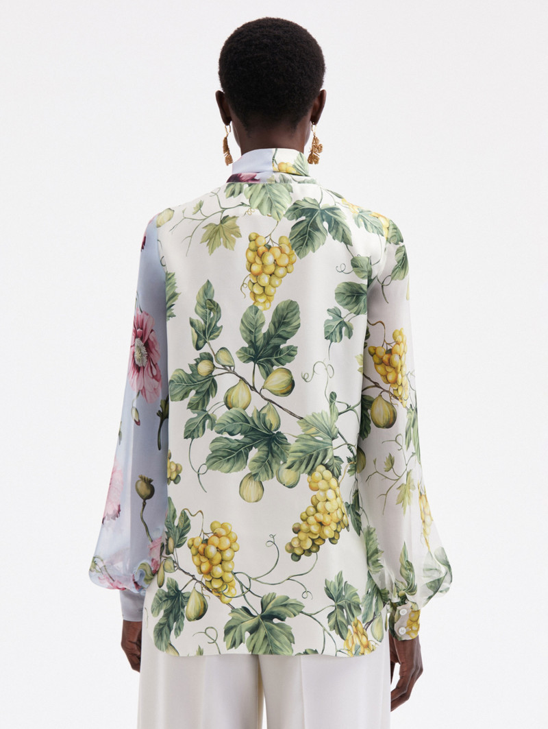 FIG & GRAPES SILK CHIFFON BLOUSE 3