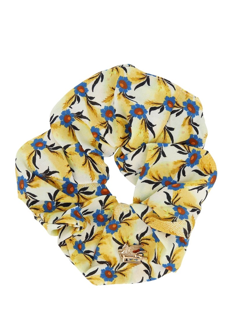 Printed silk scrunchie - 1