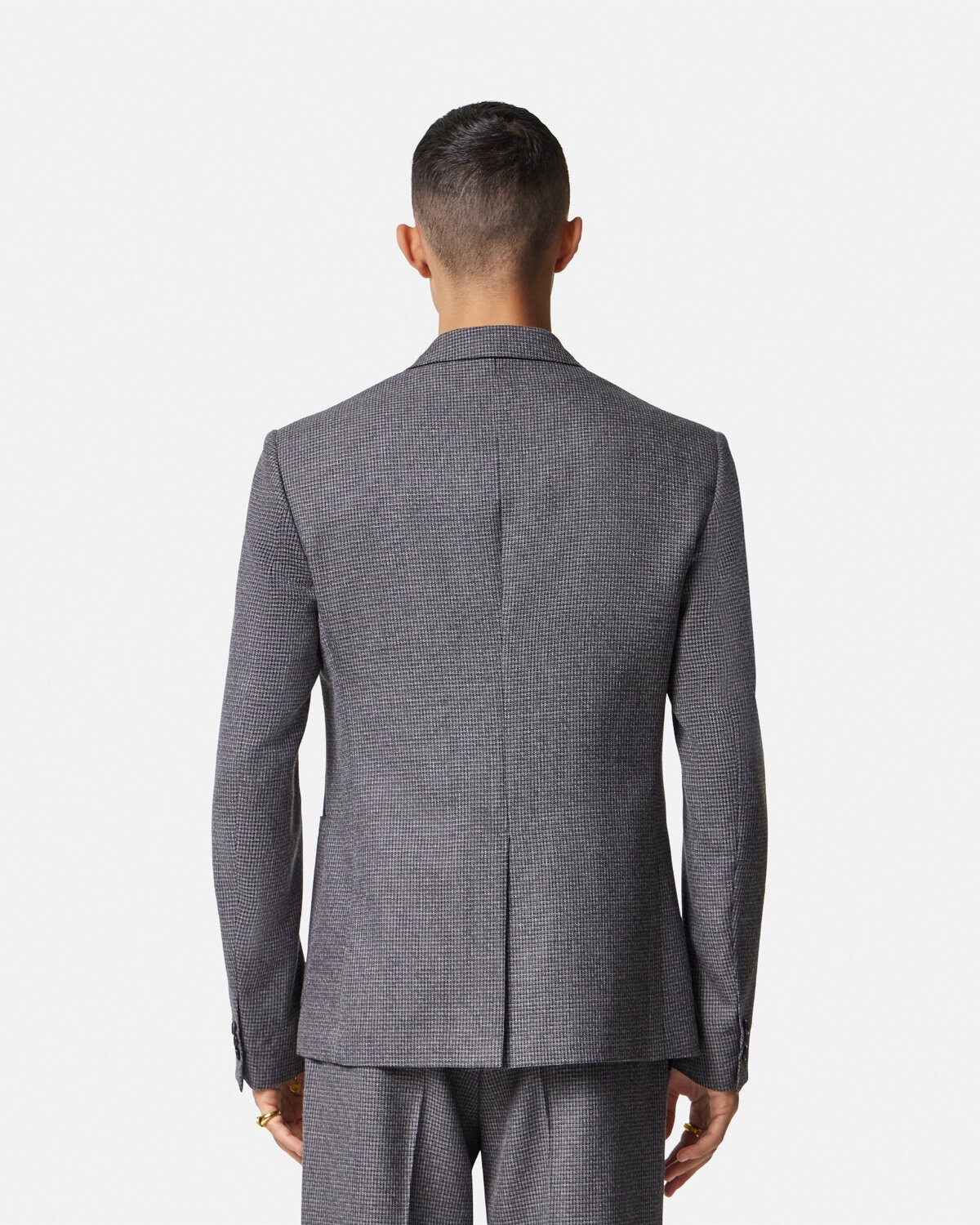 Mouliné Wool Single-Breasted Blazer - 5