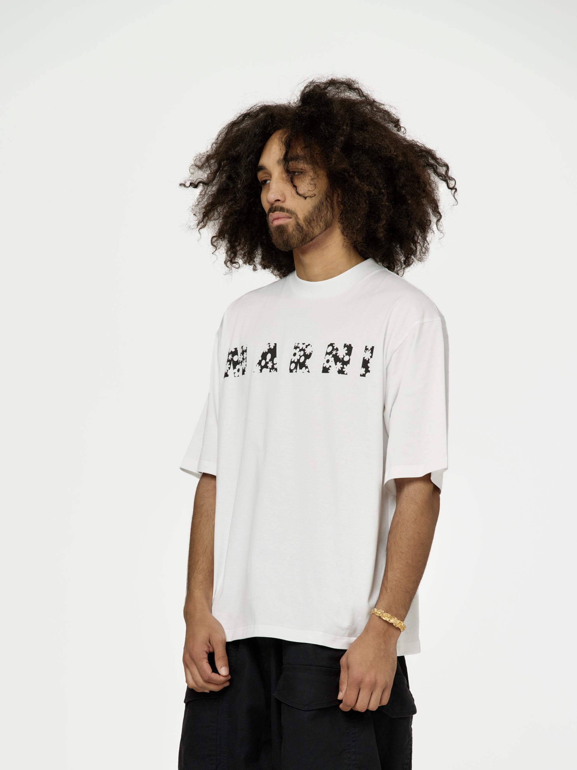 MARNI PRINTED POP FIELDS LOGO T-SHIRT (LILY WHITE) - 2