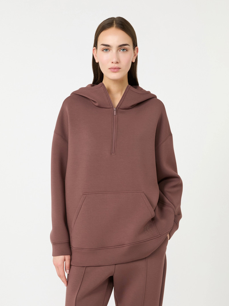 RADURA Long scuba jersey sweatshirt - BROWN 5