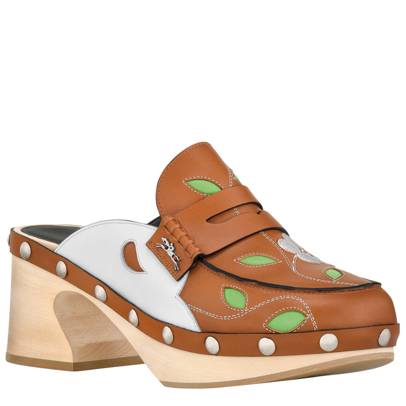Longchamp La Cigale Clogs Cognac - Leather outlook