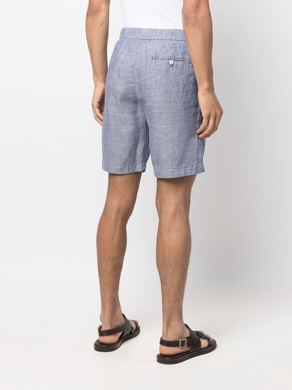linen-cotton deck shorts - 4