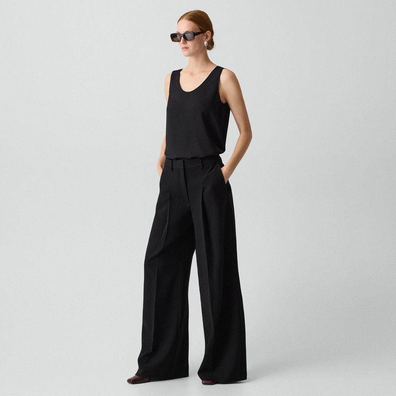 Pleated Wide-Leg Pant in Admiral Crepe 3