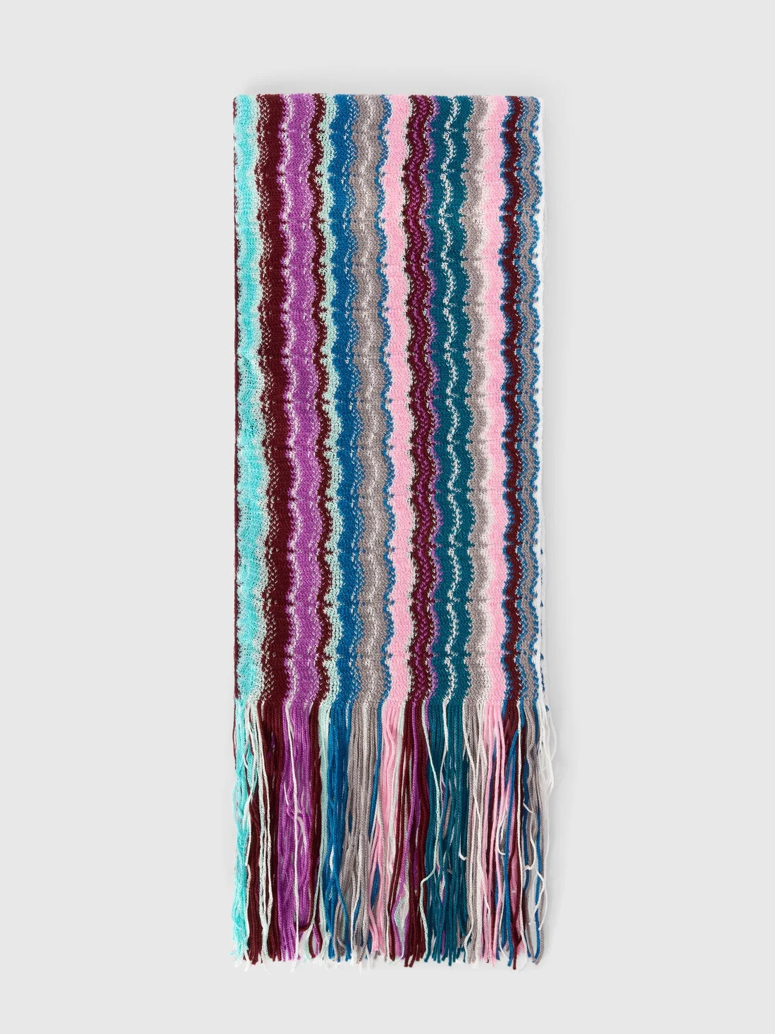 Wool and viscose scarf with fringes - 1