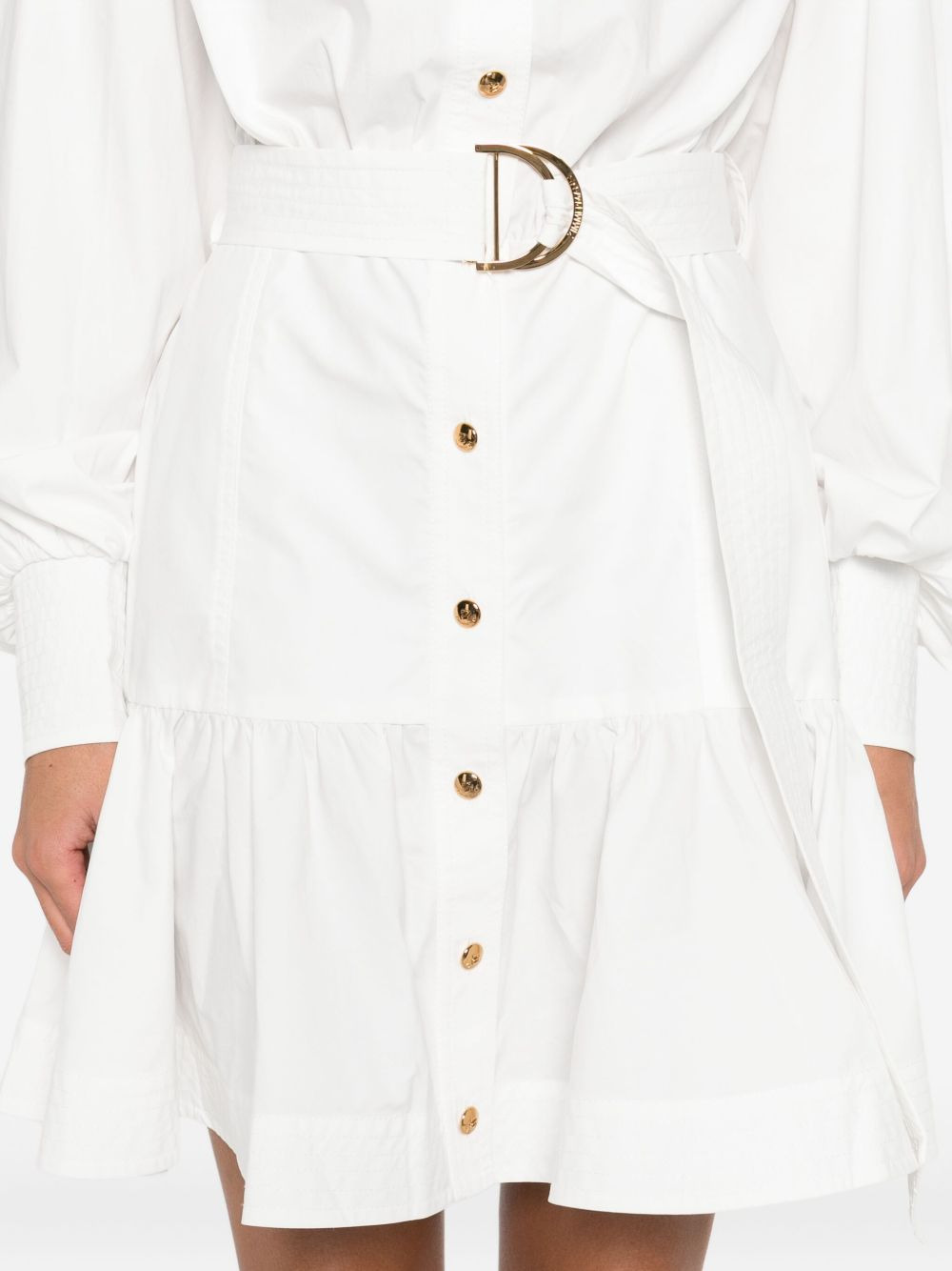 belted button-front mini dress - 5